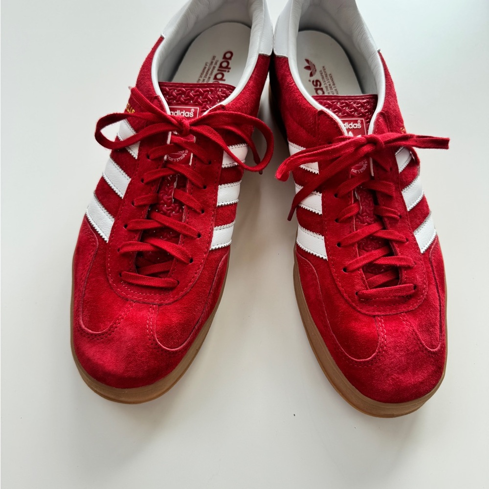 Adidas Red and White Sneakers Vibrant Samba Style